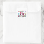 Happy 7th Birthday 7-jarige wensen Vierkante Sticker (Tas)