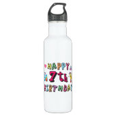 Happy 7th Birthday 7-jarige wensen Waterfles (Voorkant)
