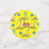 Happy 7th Birthday Confetti, #7 Yellow & Red Confetti (Kleine voorkant)