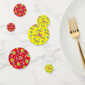 Happy 7th Birthday Confetti, #7 Yellow & Red Confetti (Groep)