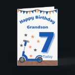 Happy 7th Birthday Grandson Kaart<br><div class="desc">Een kleurrijke verjaardagskaart voor elke 7-jarige kleinzoon.</div>