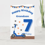 Happy 7th Birthday Grandson Kaart<br><div class="desc">Een kleurrijke verjaardagskaart voor elke 7-jarige kleinzoon.</div>