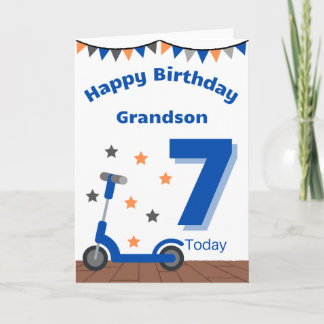 Happy 7th Birthday Grandson Kaart