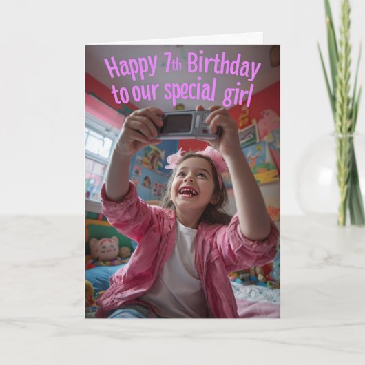 Happy 7th Birthday Kaart (Voorkant)