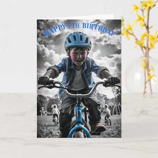 Happy 7th Birthday Kaart (Gele Bloem)