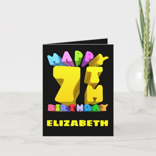 Happy 7th Birthday Kaart (Voorkant)