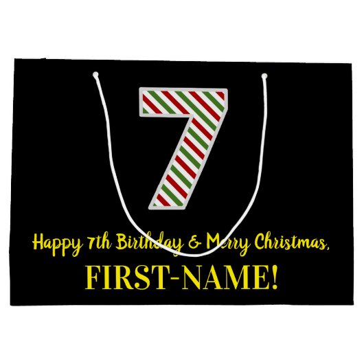 Happy 7th Birthday & Merry Kerstmis, aangepaste na Groot Cadeauzakje (Achterkant)