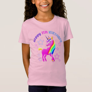 Happy 7th Birthday Neon Unicorn T-shirt