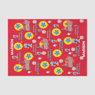 Happy 7th Birthday Tissue Paper #7 Red Tissuepapier