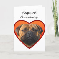 Happy 7th Jubileum Bullmastiff wenskaart