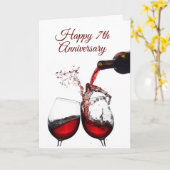 ***HAPPY 7th JUBILEUM** HUSBAND OF WIFE Card Kaart (Gele Bloem)