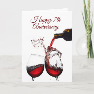 ***HAPPY 7th JUBILEUM** HUSBAND OF WIFE Card Kaart