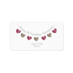 Happy 7th Wedding Jubileum wol hart label