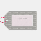 Happy 7th Wool Heart Jubileum Gift Label Cadeaulabel (Achterkant Horizontaal)