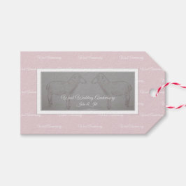 Happy 7th Wool Heart Jubileum Gift Label Cadeaulabel