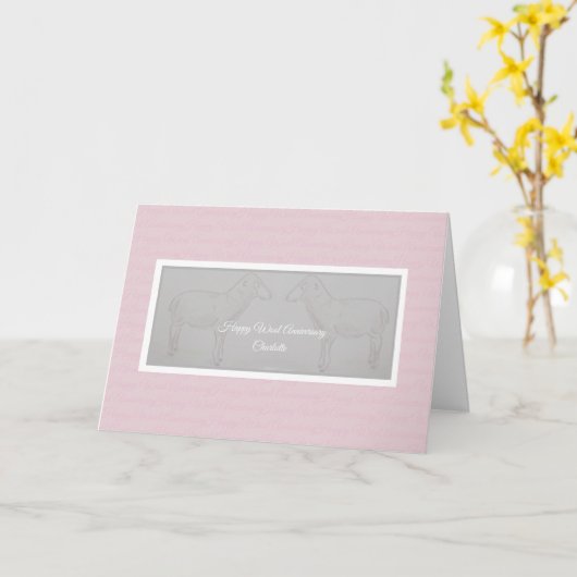 Happy 7th Wool Jubileum echtgenote/echtgenoot scha Kaart (Gele Bloem)