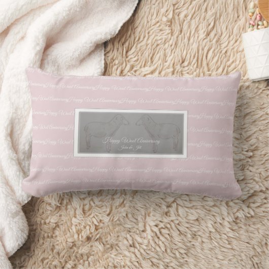 Happy 7th Wool-Jubileum schaapje Kussen (Deken)