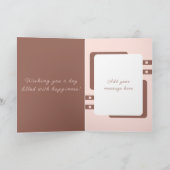 Happy 80th Birthday add name floral brown Kaart (Binnen)