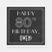 HAPPY 80TH BIRTHDAY; Art Deco Style; aangepaste na Servet (Voorkant)
