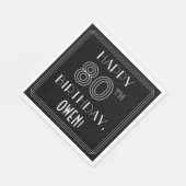 HAPPY 80TH BIRTHDAY; Art Deco Style; aangepaste na Servet (Hoek)