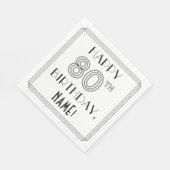 HAPPY 80TH BIRTHDAY; Art Deco Style; aangepaste na Servet (Hoek)