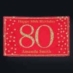 Happy 80th Birthday Banner Red en Gold Glitter<br><div class="desc">Fijne 80ste verjaardag Banner Red en Gold Glitter Confetti. Afdrukbaar digitaal. Klik voor verdere aanpassingen op de knop "Aanpassen" en gebruik onze ontwerptool om deze sjabloon te wijzigen.</div>