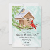  Happy 80th Birthday Birds at Birdhouse Kaart (Voorkant)