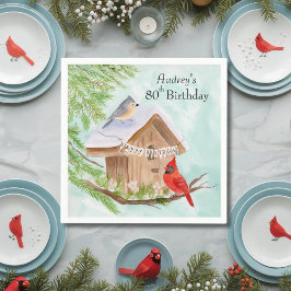  Happy 80th Birthday Birds at Birdhouse Servet