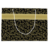 Happy 80th Birthday Black en Gold Number Pattern Groot Cadeauzakje (Achterkant)
