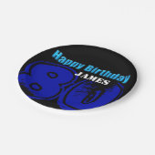 Happy 80th Birthday - Borden voor gepersonaliseerd Papieren Bordje (Gekanteld)