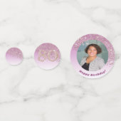 Happy 80th Birthday Chic Roos Gold Glitter Confetti (Voorkanten)