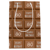 Happy 80th Birthday Chocolate Snoep Bar Medium Cadeauzakje (Voorkant)