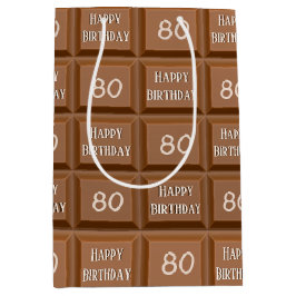 Happy 80th Birthday Chocolate Snoep Bar Medium Cadeauzakje
