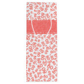 Happy 80th Birthday Coral/White Number Pattern Wijn Cadeautas (Achterkant)