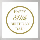 Happy 80th Birthday Dad Poster (Voorkant)