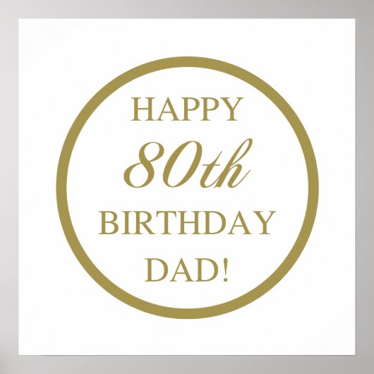 Happy 80th Birthday Dad Poster (Voorkant)