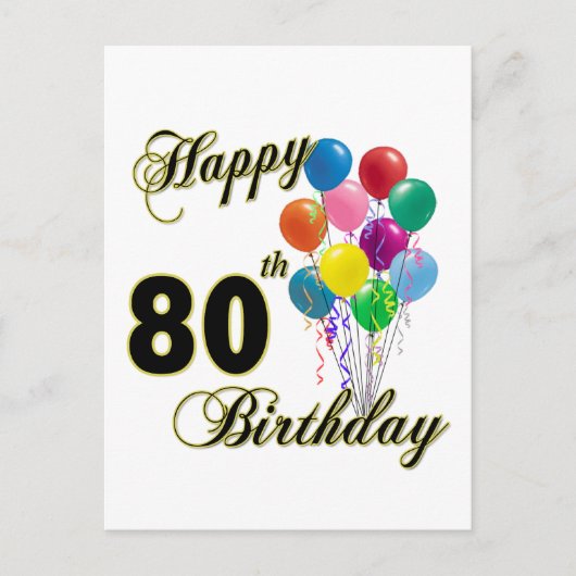 Happy 80th Birthday Gifts en Birthday Apparel Briefkaart (Voorkant)