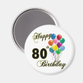 Happy 80th Birthday Gifts en Birthday Apparel Magneet (Voorkant / Achterkant)