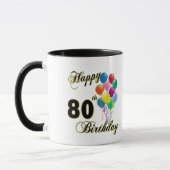 Happy 80th Birthday Gifts en Birthday Apparel Mok (Links)