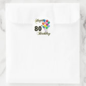 Happy 80th Birthday Gifts en Birthday Apparel Ronde Sticker (Tas)