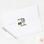 Happy 80th Birthday Gifts en Birthday Apparel Ronde Sticker (Envelop)