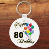 Happy 80th Birthday Gifts en Birthday Apparel Sleutelhanger (Voorkant)