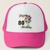 Happy 80th Birthday Gifts en Birthday Apparel Trucker Pet (Voorkant)