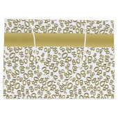 Happy 80th Birthday Gold en White Number Pattern Groot Cadeauzakje (Achterkant)