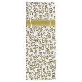Happy 80th Birthday Gold en White Number Pattern Wijn Cadeautas (Achterkant)