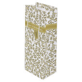 Happy 80th Birthday Gold en White Number Pattern Wijn Cadeautas (Voorkant Gekanteld)