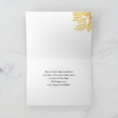 Happy 80th Birthday Gold Foliage 3 Foto Kaart (Binnen)