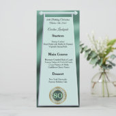 Happy 80th Birthday Green Glitter Folie Menu (Staand voorkant)
