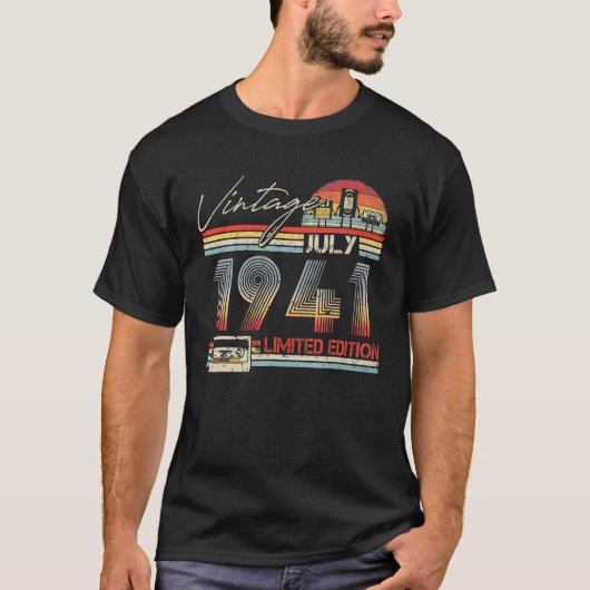 Happy 80th Birthday  juli 1941 80 Years Old T-shirt (Voorkant)