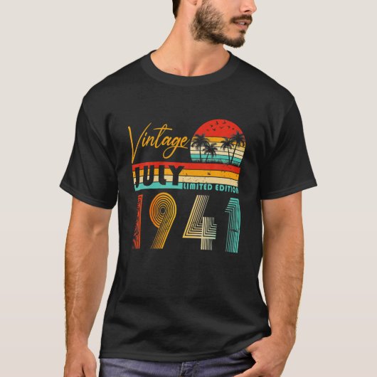 Happy 80th Birthday  juli 1941 80 Years Old T-shirt (Voorkant)